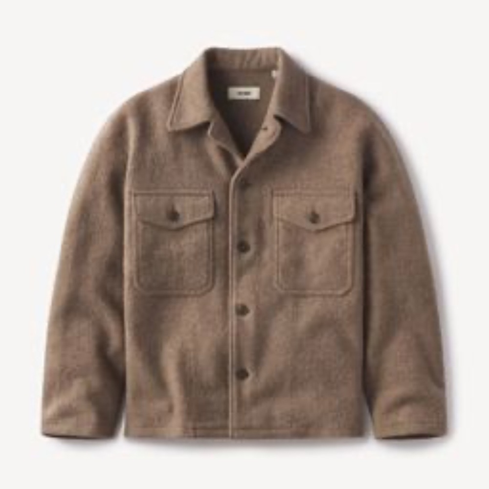Marled Deep Khaki Felted Field Shirt XS - Picture 2 of 2